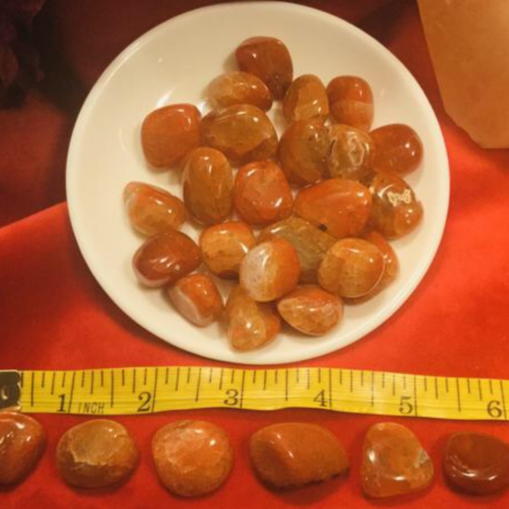 (2) Fire Agates Gemstone Quality Crystals, Tumbled - Picture 5 of 5